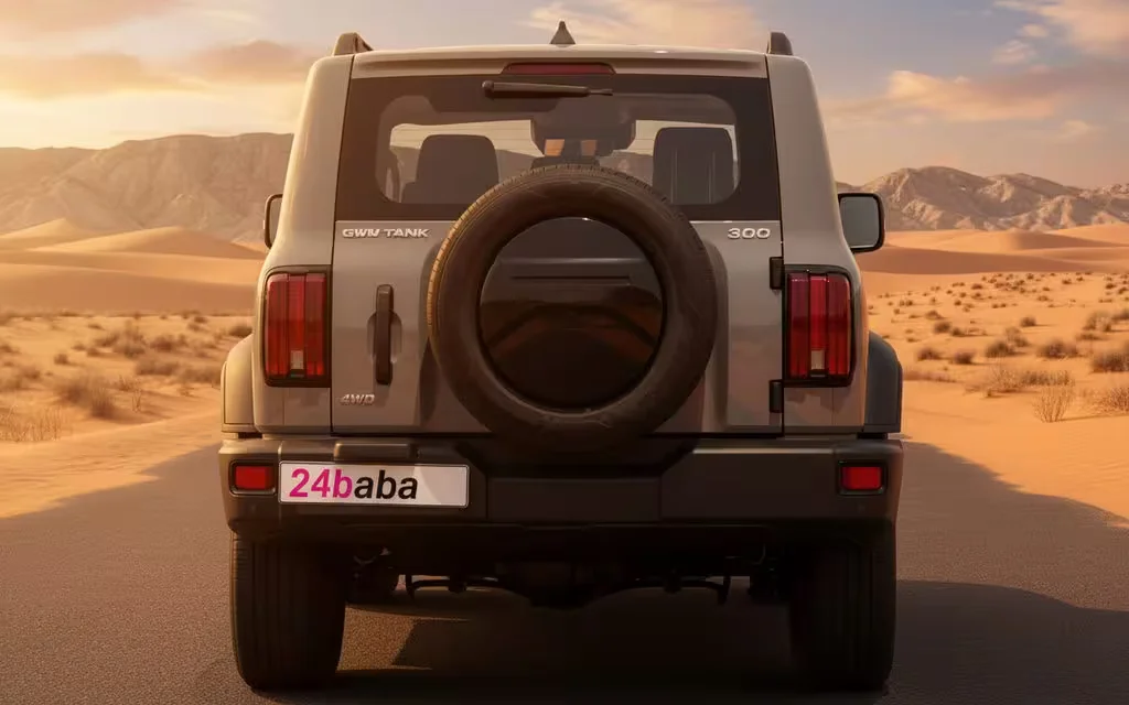 Tank 300 2023 Grey rear view showing taillights – rental in Dubai