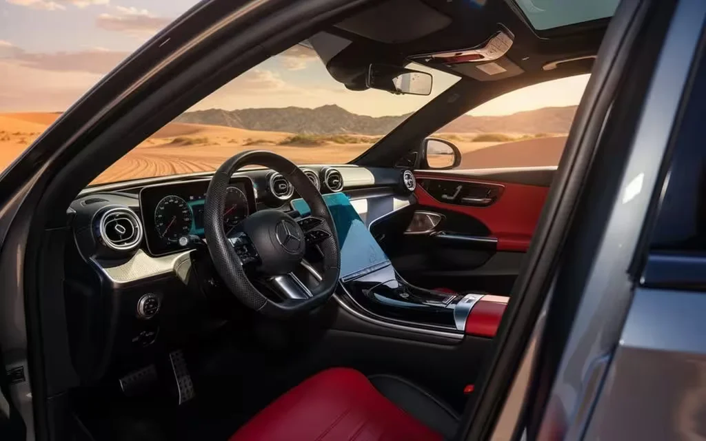 Mercedes C200 2023 interior view showing trim