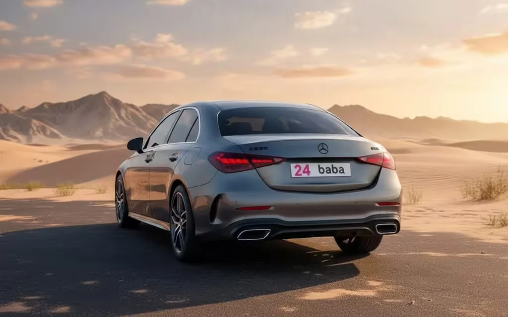 Mercedes C200 2023 Grey rear view showing taillights