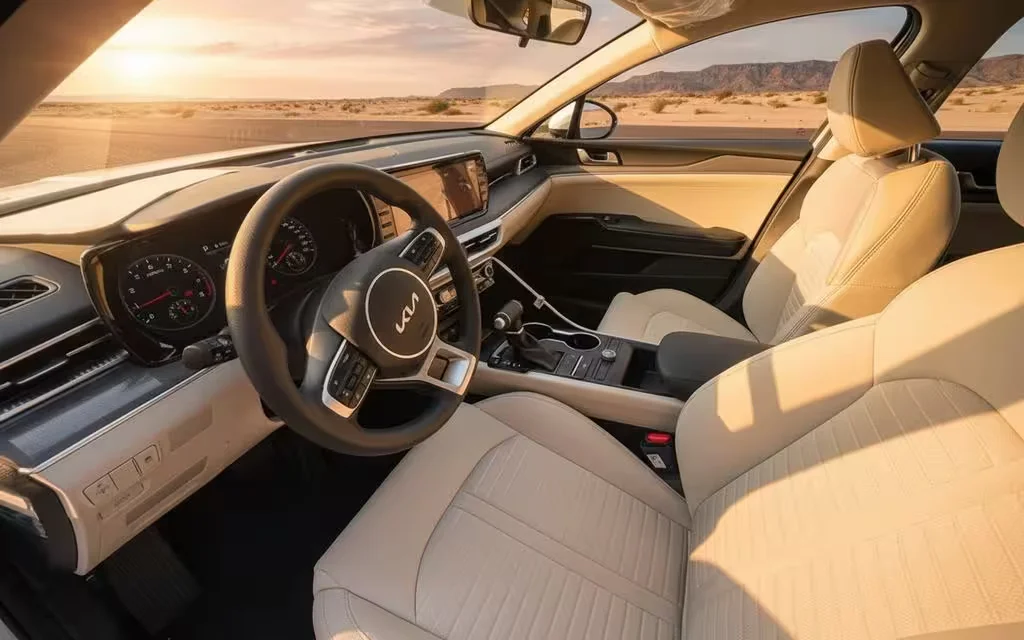 Kia K5 2023 interior view showing trim