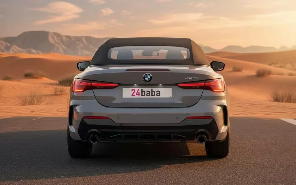Bmw 420 2025 Grey rear view showing taillights – rental in Dubai