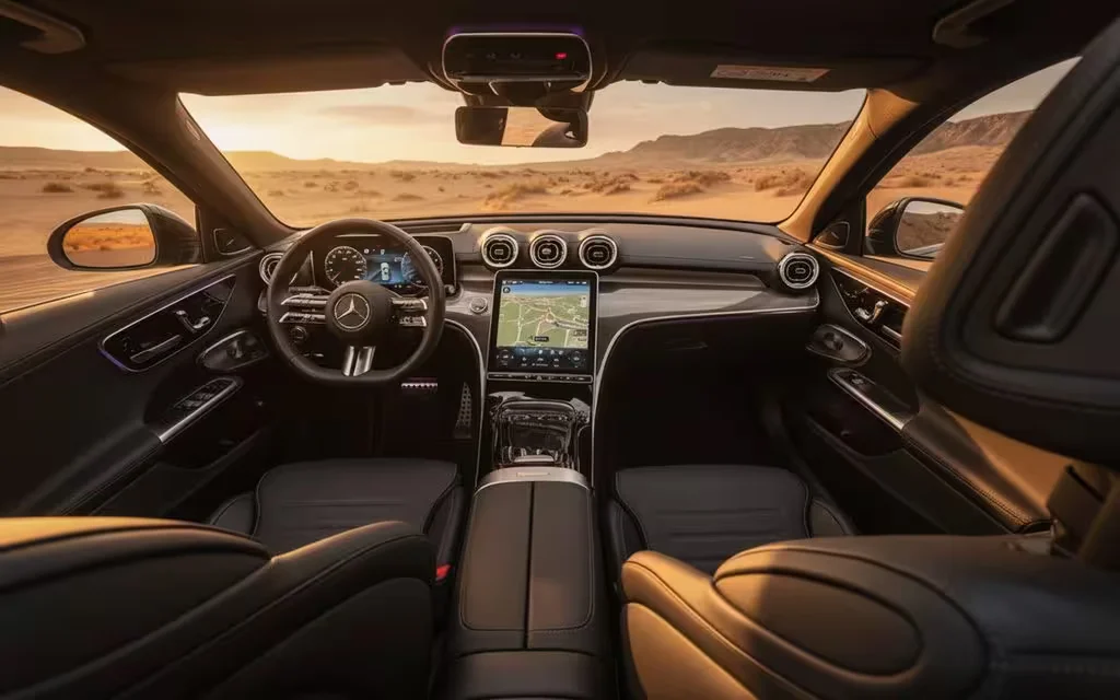 Mercedes C200 2024 interior view showing trim