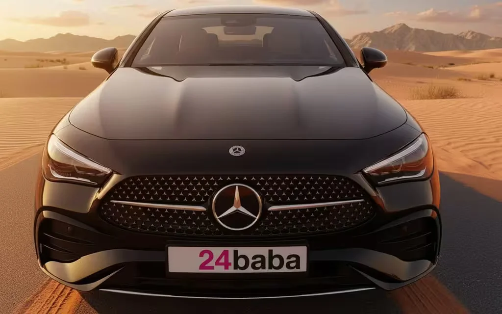 Mercedes Cle200 2024 within front view with headlights – rental in Dubai