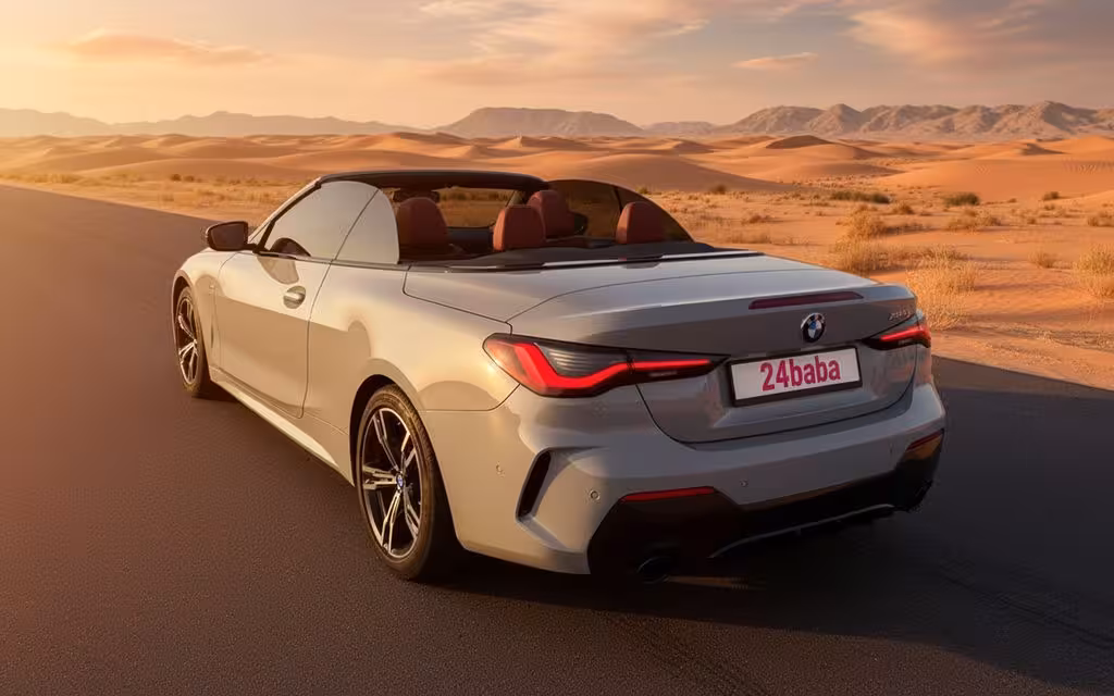 Bmw 420 2025 Grey rear view showing taillights – rental in Dubai