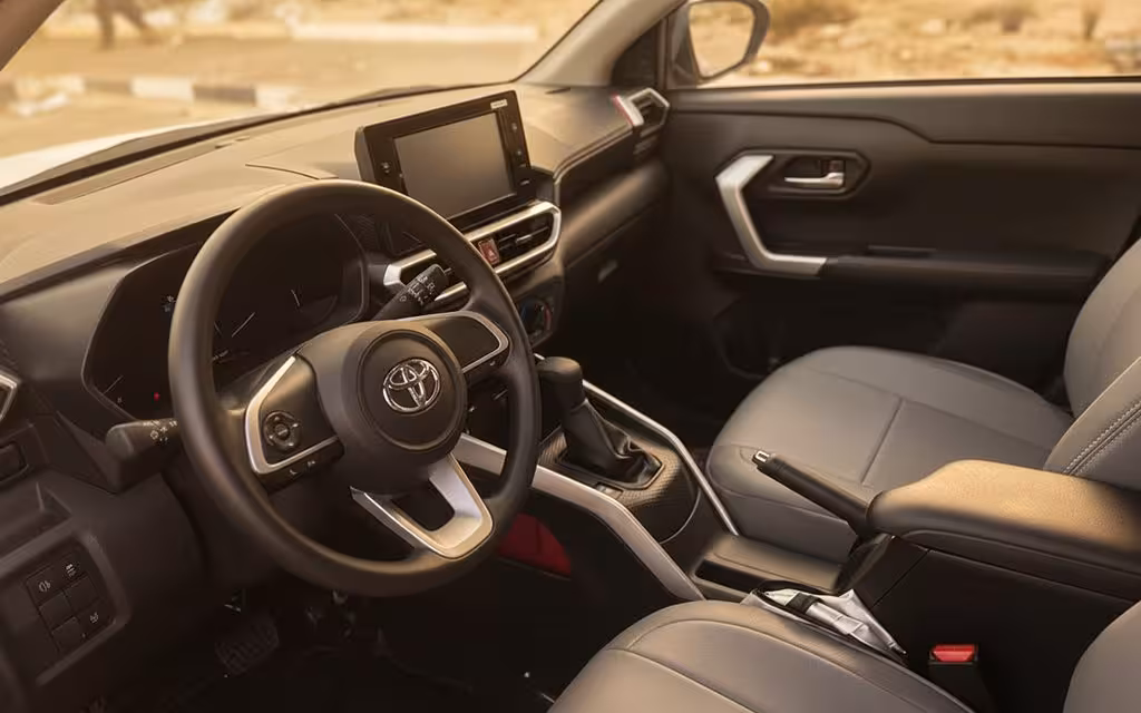 Toyota Raize 2024 interior view showing trim – rental in Dubai