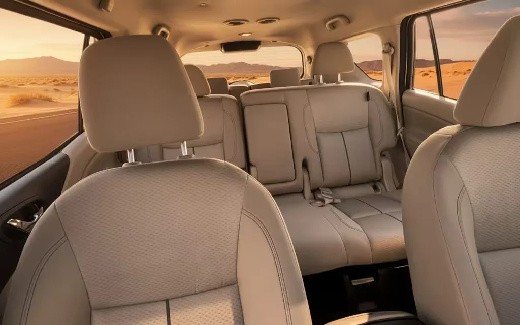 Nissan X Terra 2023 leather seats and cabin – rental in Dubai