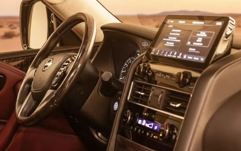 Nissan Patrol 2025 interior view showing trim – rental in Dubai