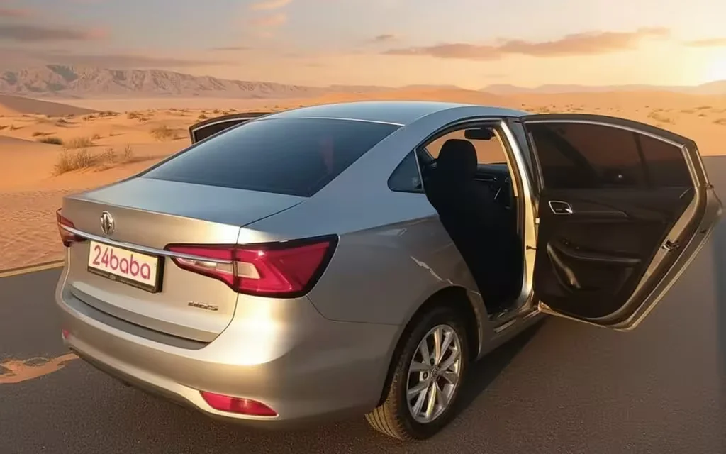Mg 5 2022 Silver rear view showing taillights – rental in Dubai