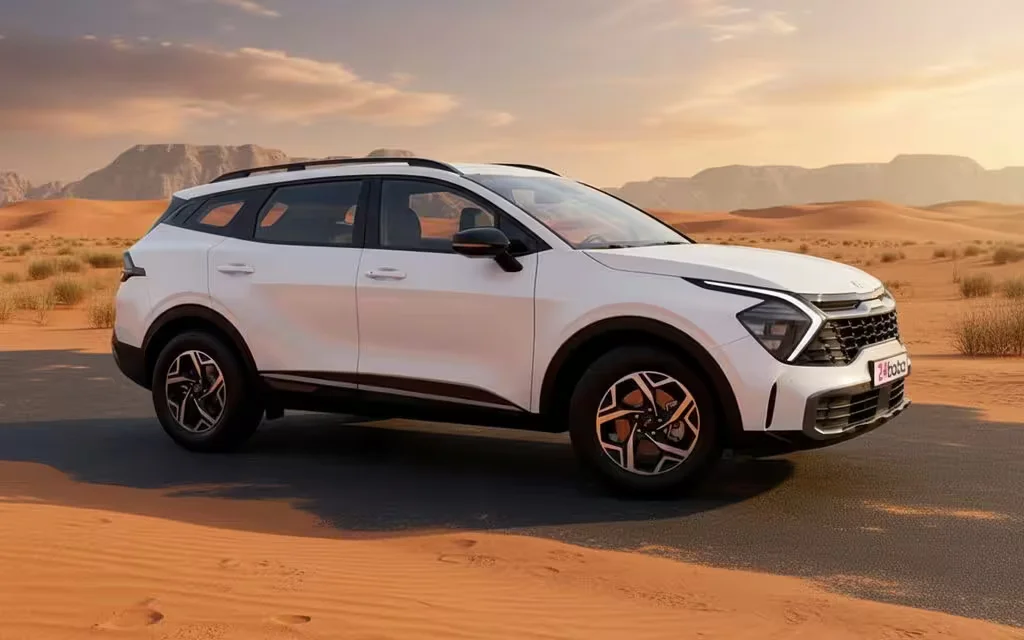 Kia Sportage 2025 White side profile – rental in Dubai