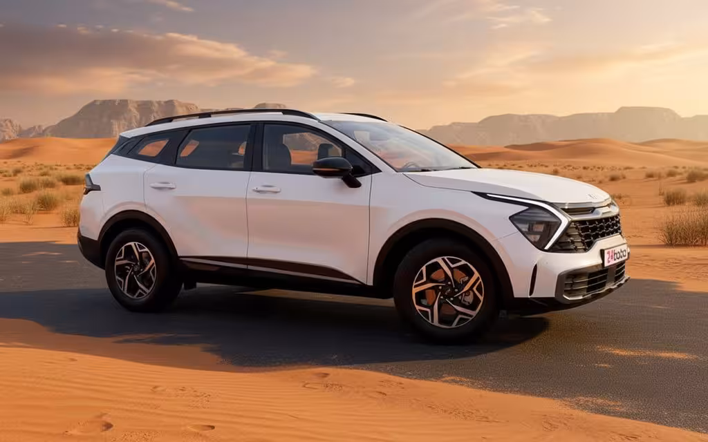 Kia Sportage 2025 White side profile – rental in Dubai
