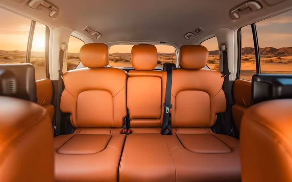 Nissan Patrol 2024 leather seats and cabin – rental in Dubai