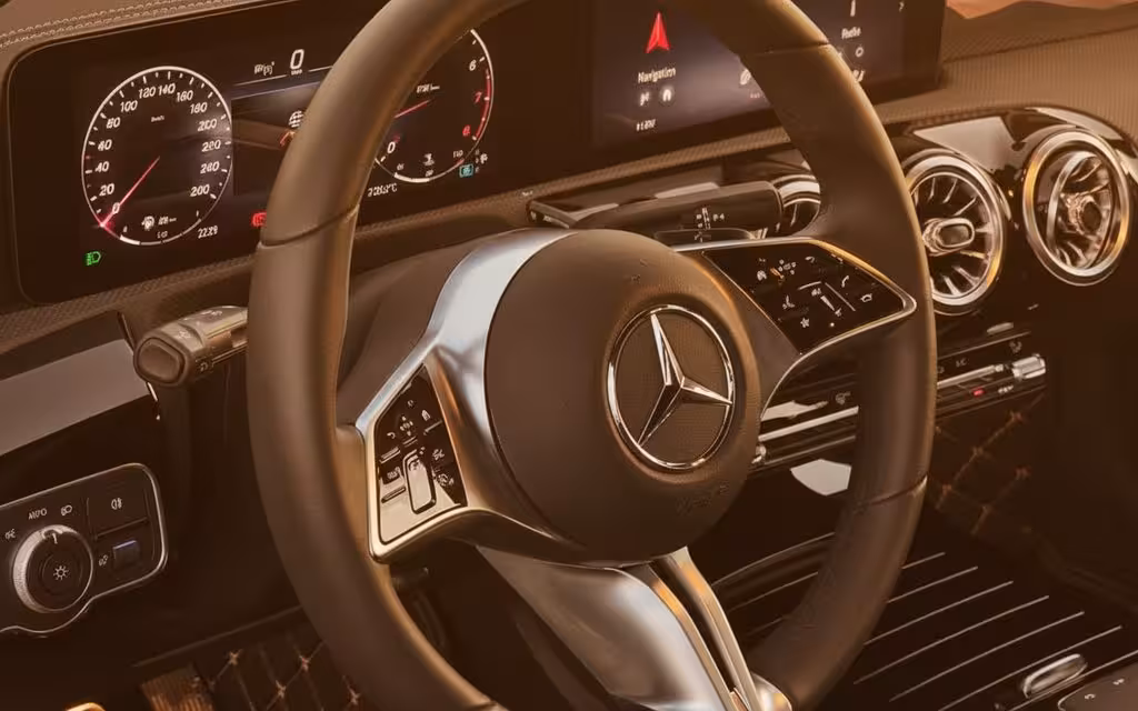 Mercedes A200 2023 interior view showing trim