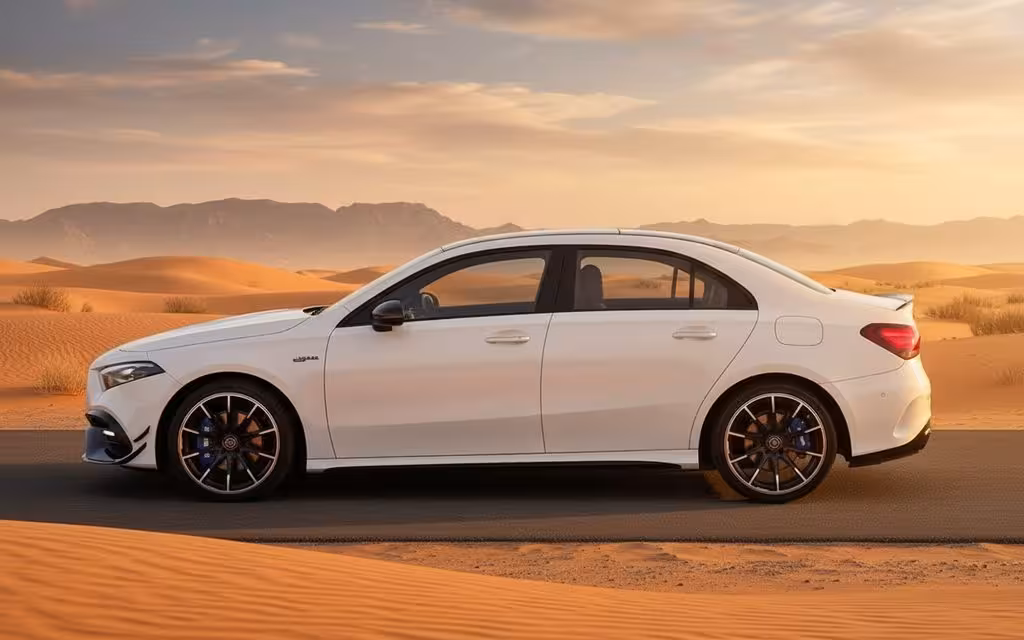 Mercedes A200 2023 White side profile