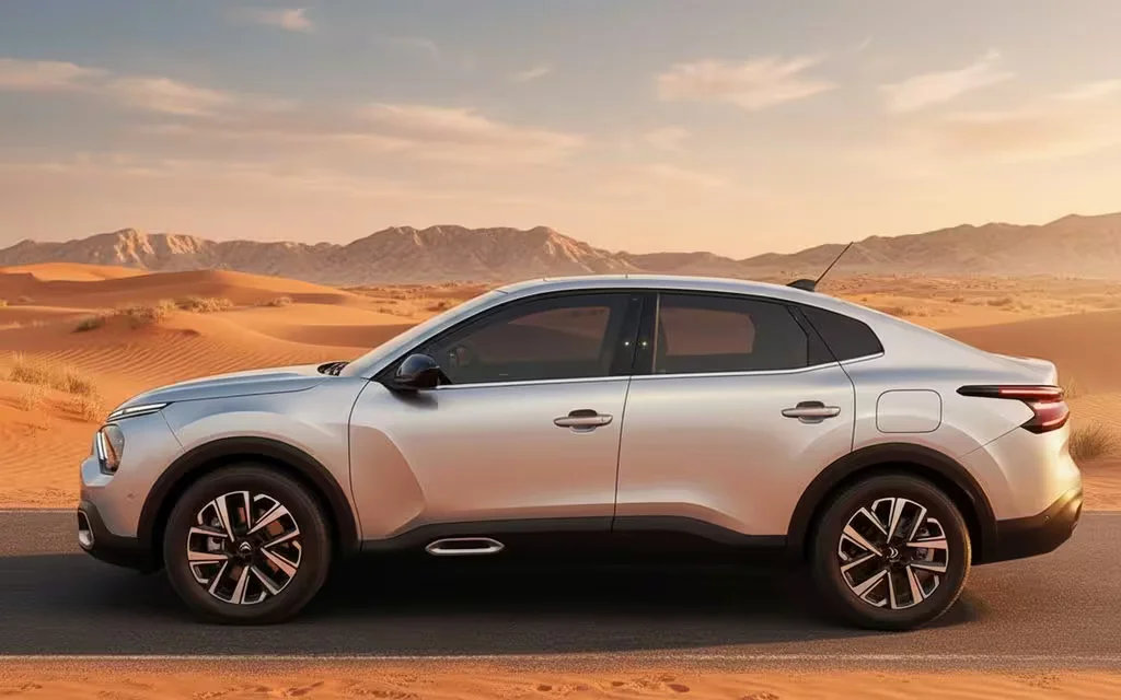 Citroen C4 2024 Silver side profile – rental in Dubai