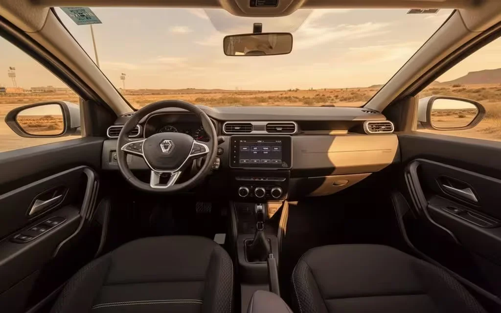 Renault Duster 2025 interior view showing trim – rental in Dubai
