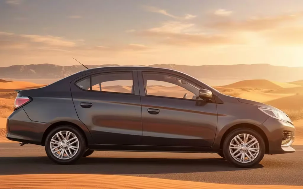 Mitsubishi Attrage 2024 Dark Gray side profile