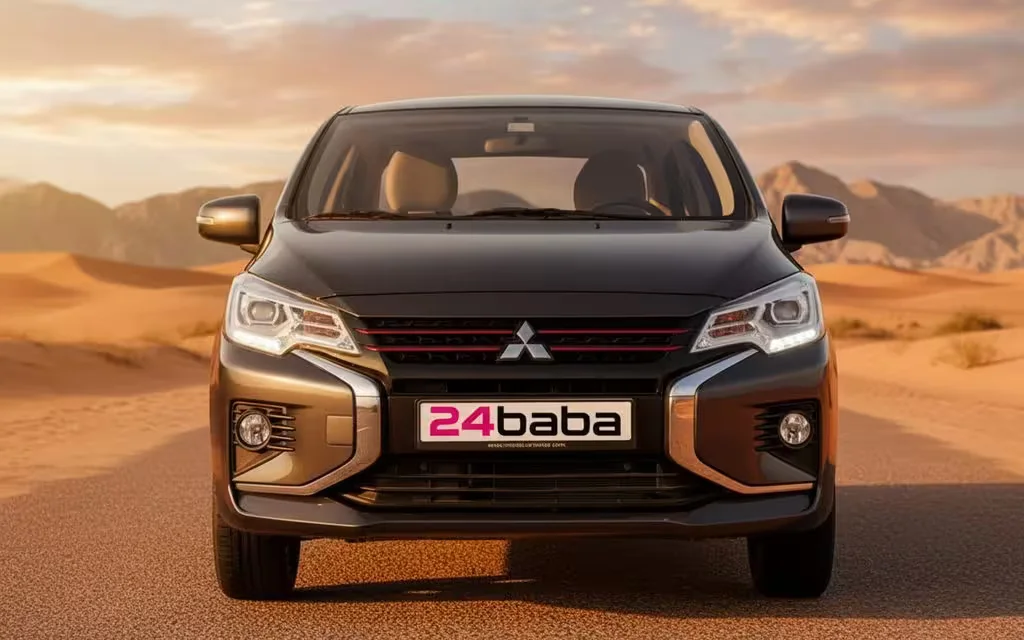 Mitsubishi Attrage 2024 Dark Gray front view with headlights