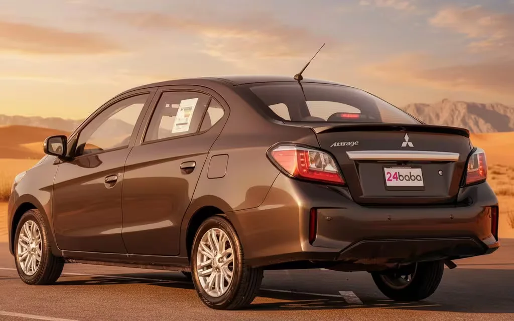 Mitsubishi Attrage 2024 Dark Gray rear view showing taillights