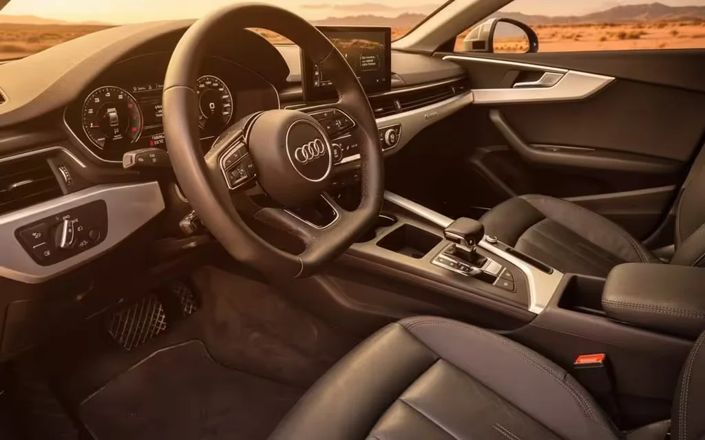 Audi A5 2023 dashboard and infotainment – rental in Dubai