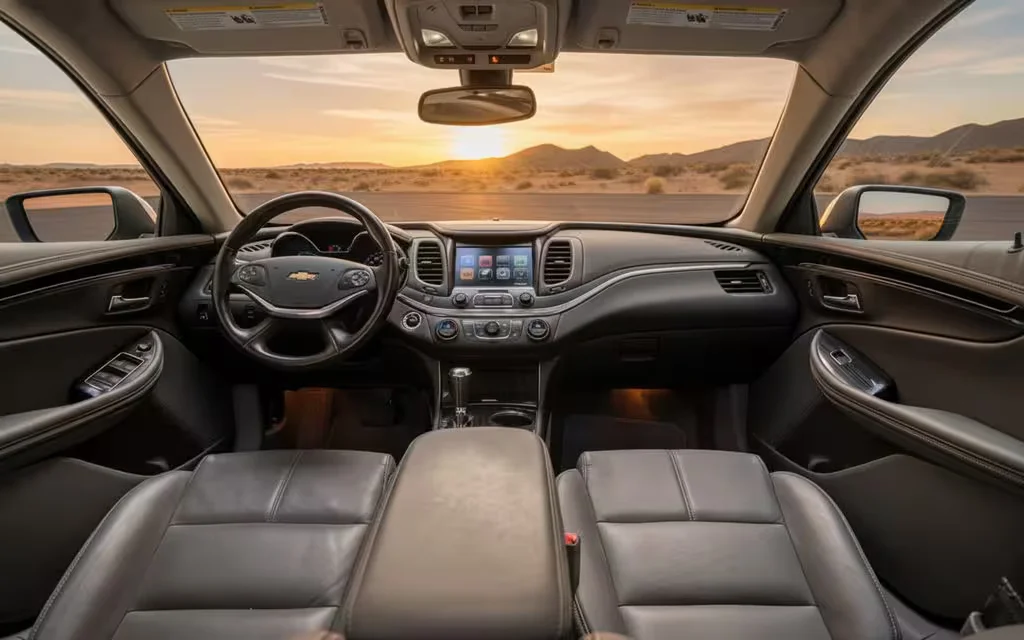Chevrolet Impala 2025 dashboard and infotainment – rental in Dubai