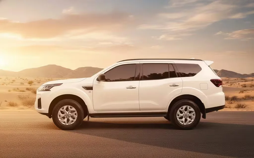Nissan X Terra 2024 White side profile – rental in Dubai