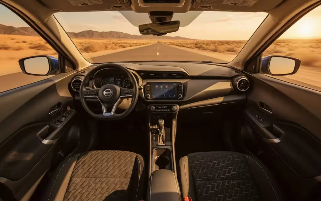 Nissan Kicks 2022 interior view showing trim – rental in Dubai