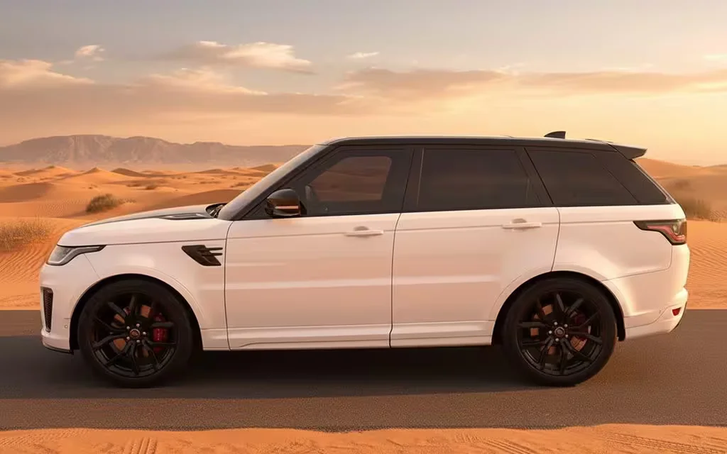 LandRover RangeRoverSport 2022 White side profile – rental in Dubai