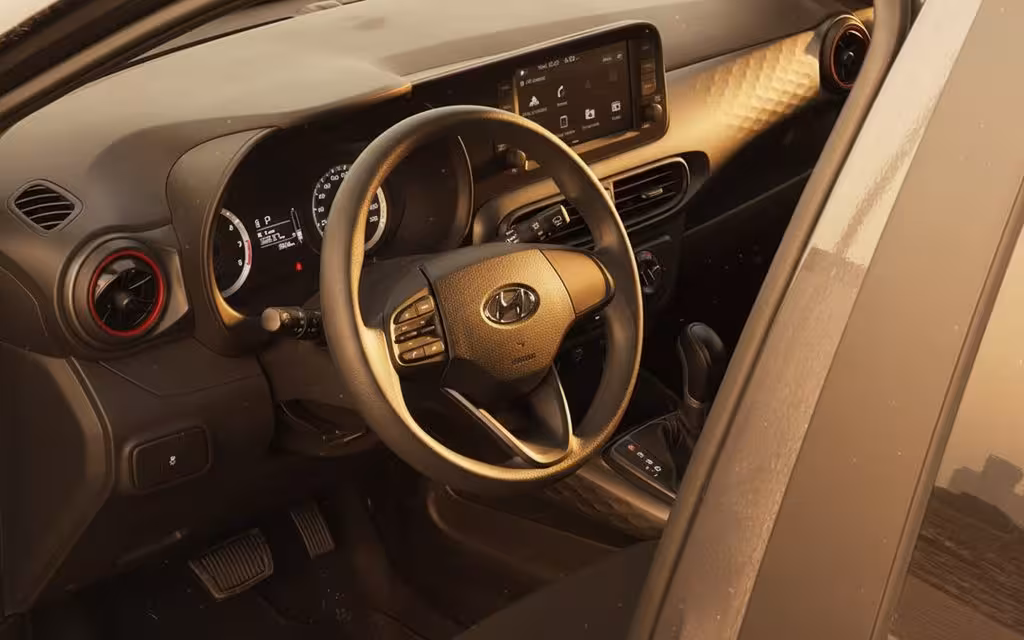 Hyundai GrandI10 2023 interior view showing trim – rental in Dubai