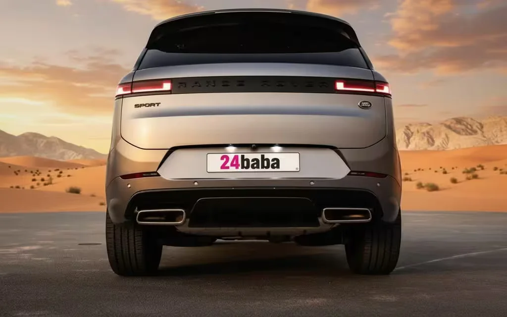 LandRover RangeRoverSport 2023 Silver rear view showing taillights – rental in Dubai