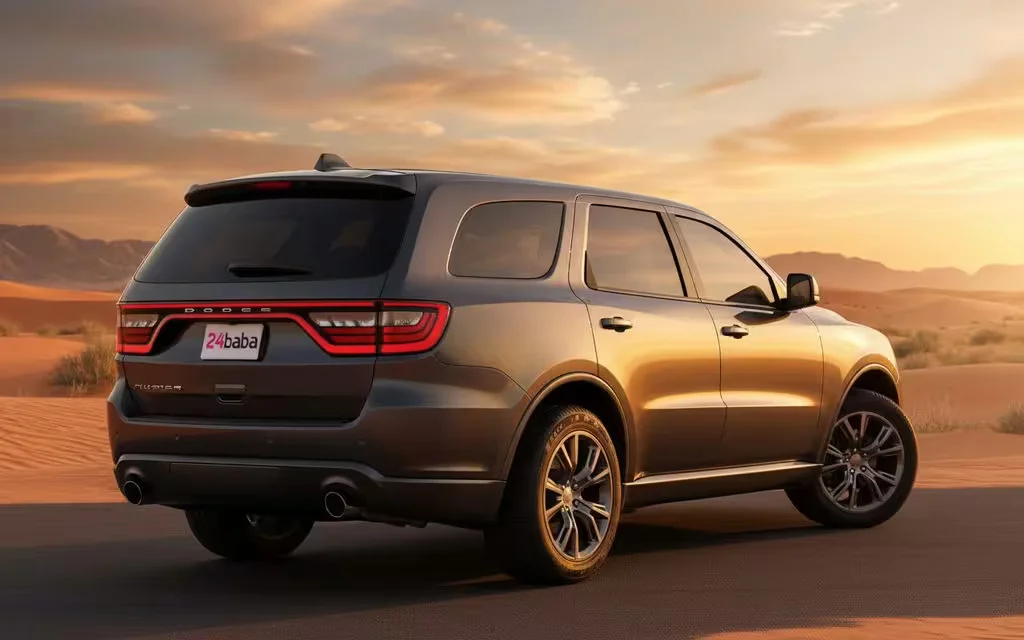Dodge Durango 2025 Grey rear view showing taillights – rental in Dubai