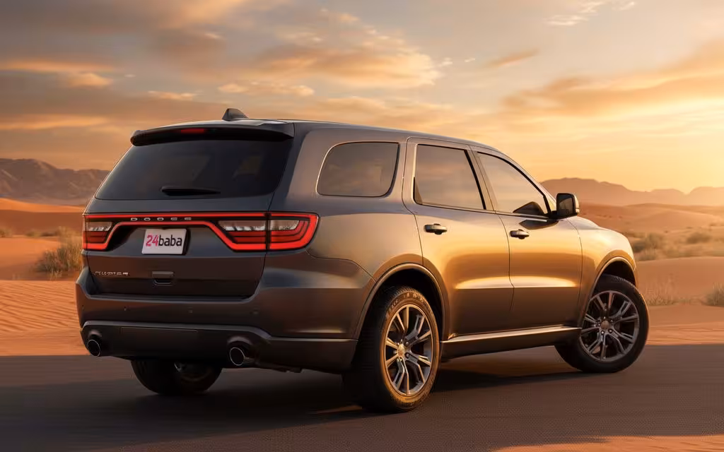 Dodge Durango 2025 Grey rear view showing taillights – rental in Dubai