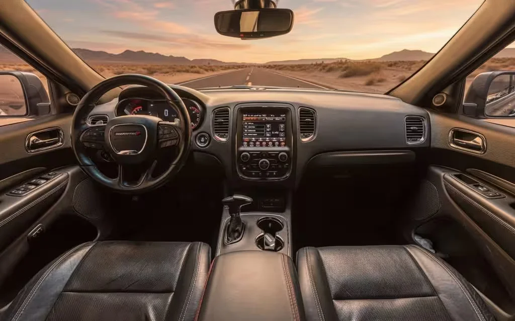 Dodge Durango 2025 dashboard and infotainment – rental in Dubai