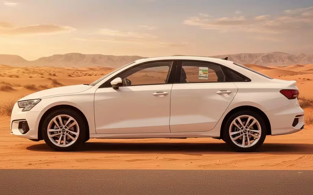 Audi A3 2023 White side profile