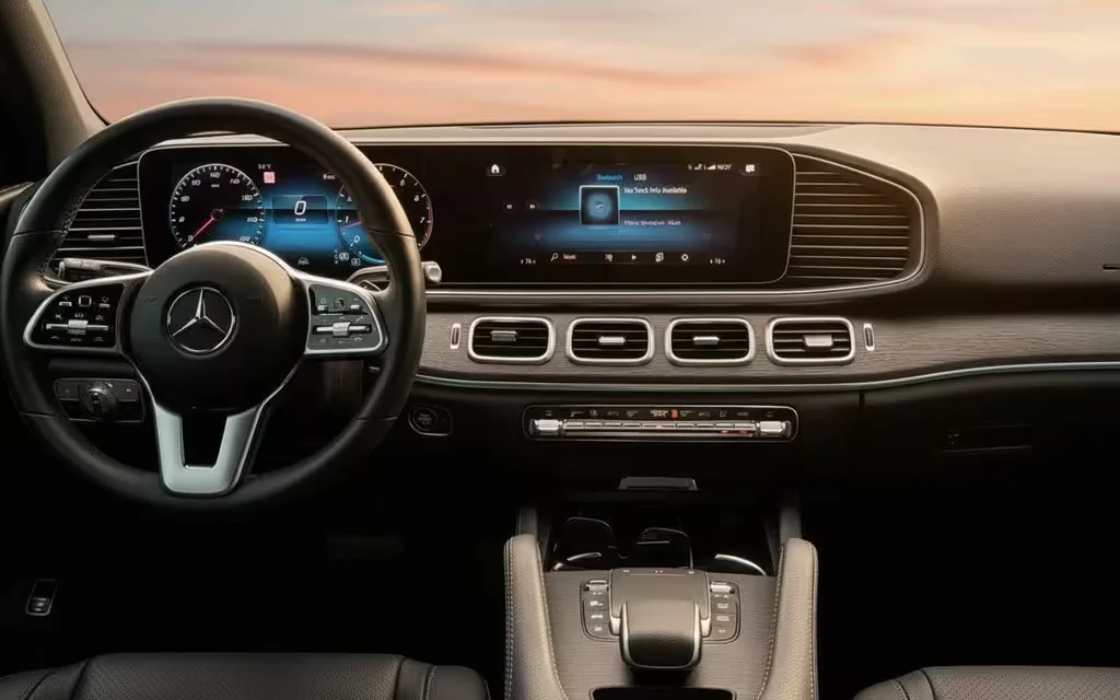 Mercedes Gle350 2022 interior view showing trim – rental in Dubai