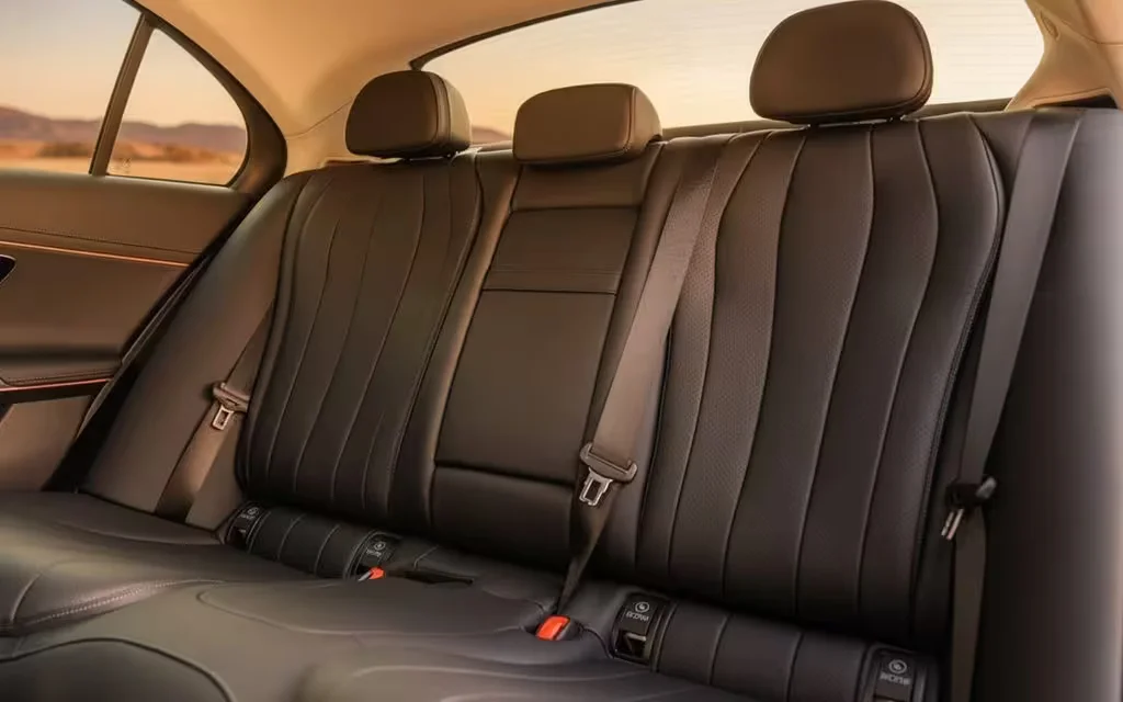 Mercedes E200 2025 leather seats and cabin – rental in Dubai