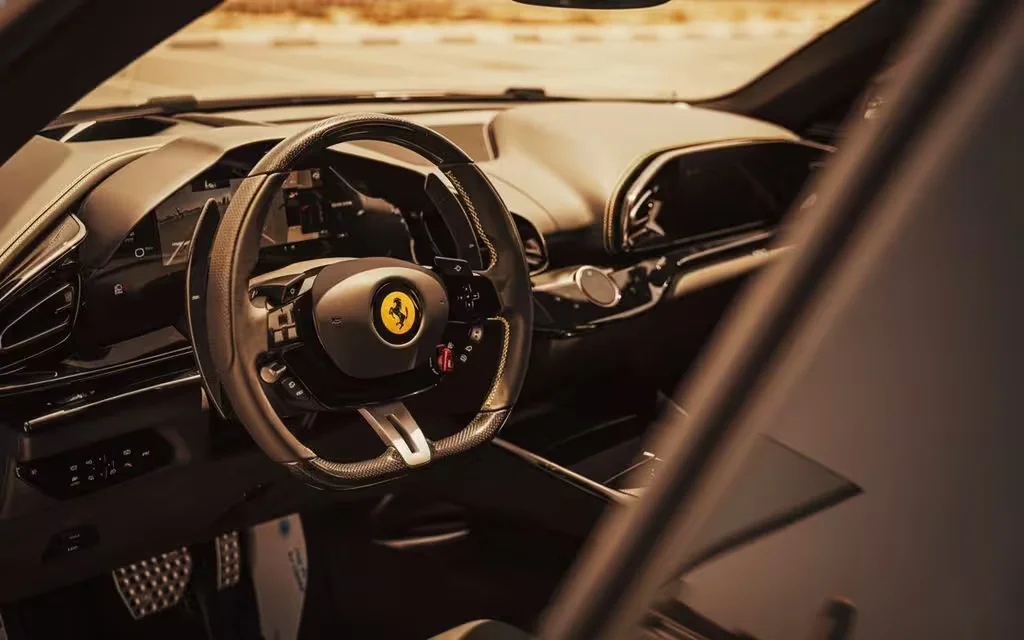 Ferrari Purosangue 2024 dashboard and infotainment – rental in Dubai
