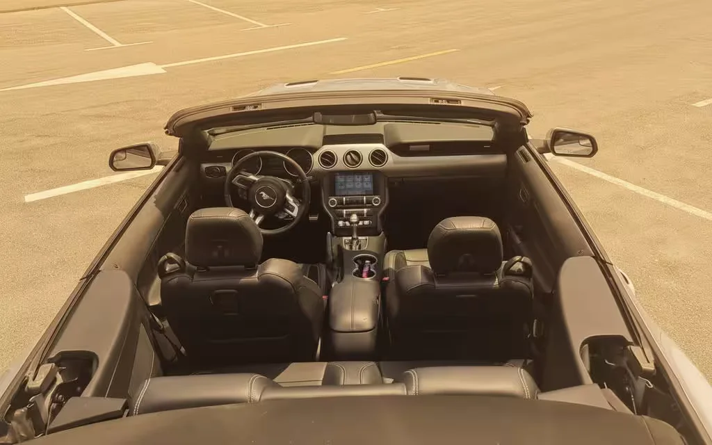 Ford Mustang 2022 interior view showing trim – rental in Dubai
