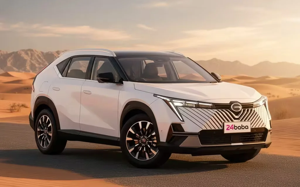 Gac Emkoo 2024 White front view with headlights – rental in Dubai