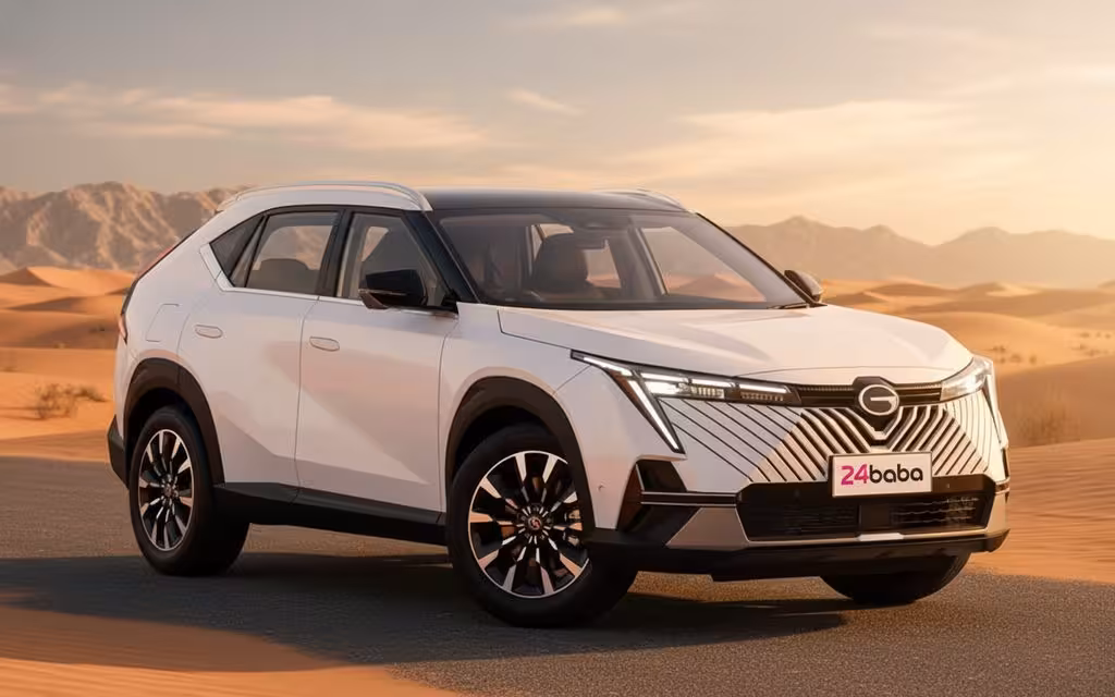 Gac Emkoo 2024 White front view with headlights – rental in Dubai