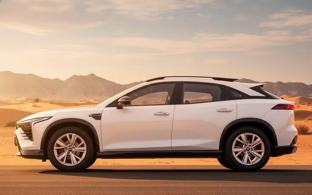 Bestune B70 2023 White side profile – rental in Dubai