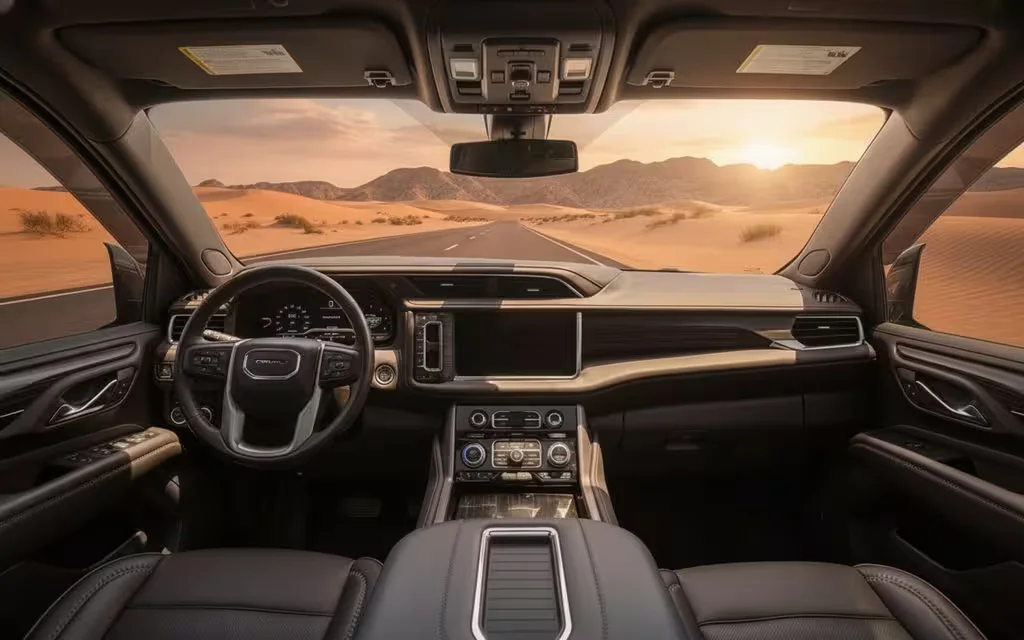 Gmc Yukon 2022 dashboard and infotainment – rental in Dubai