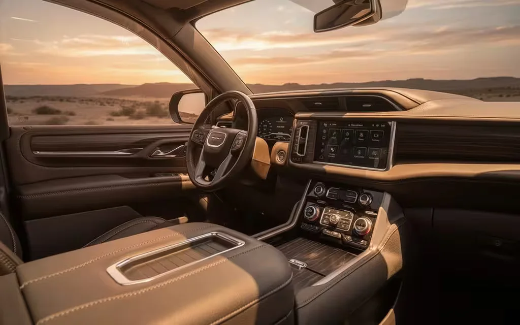 Gmc Yukon 2022 interior view showing trim – rental in Dubai