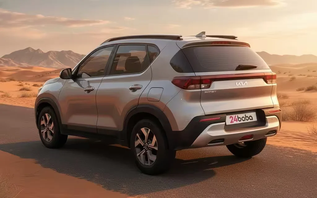 Kia Sonet 2024 Grey rear view showing taillights