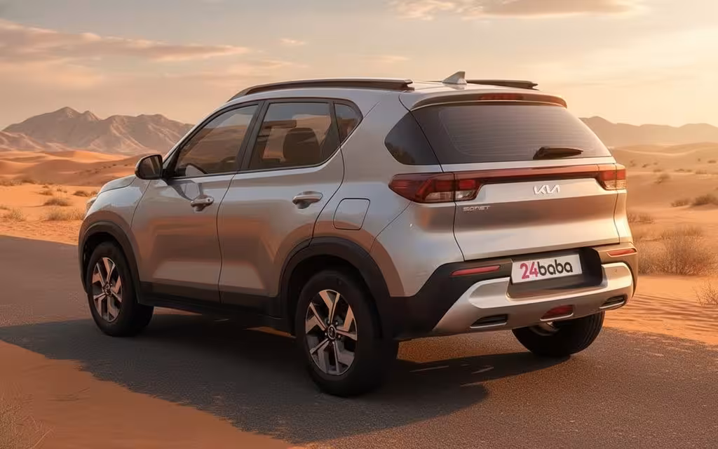 Kia Sonet 2024 Grey rear view showing taillights