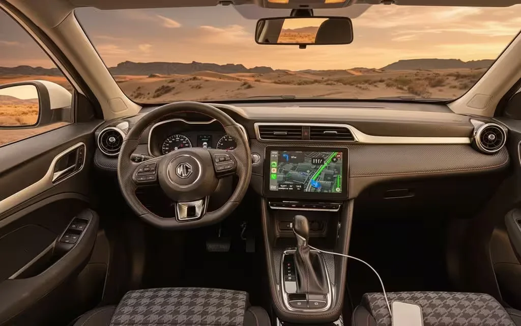 Mg Zs 2024 interior view showing trim – rental in Dubai
