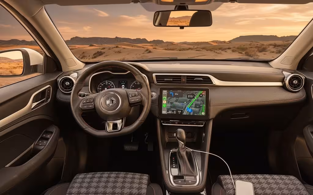 Mg Zs 2024 interior view showing trim – rental in Dubai