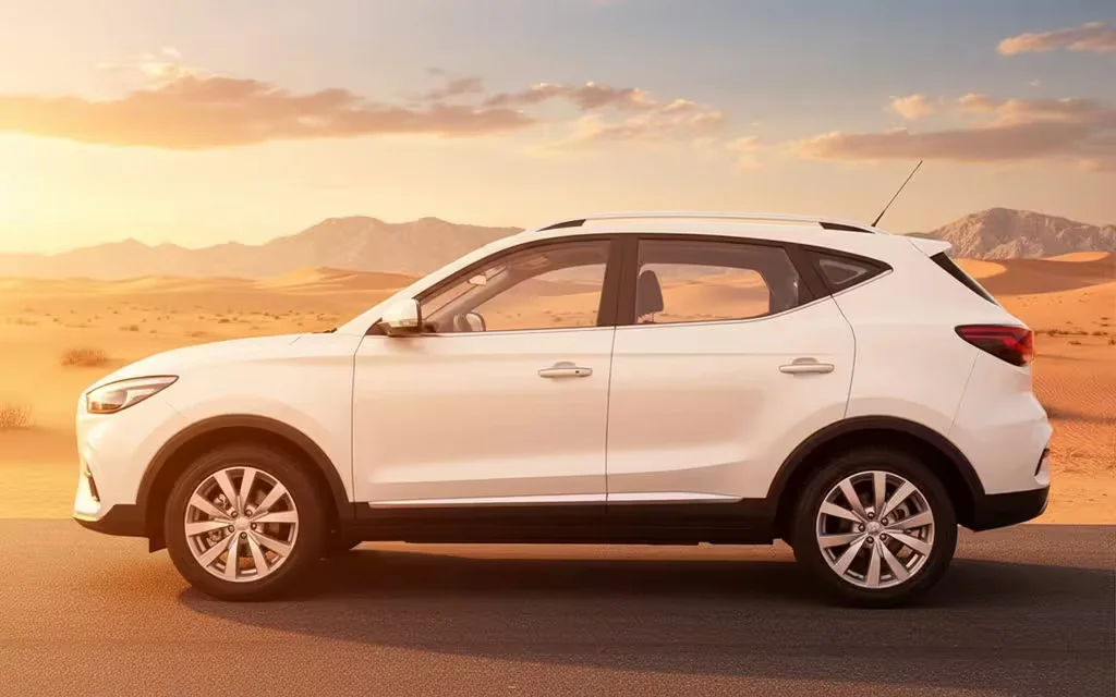 Mg Zs 2024 White side profile – rental in Dubai