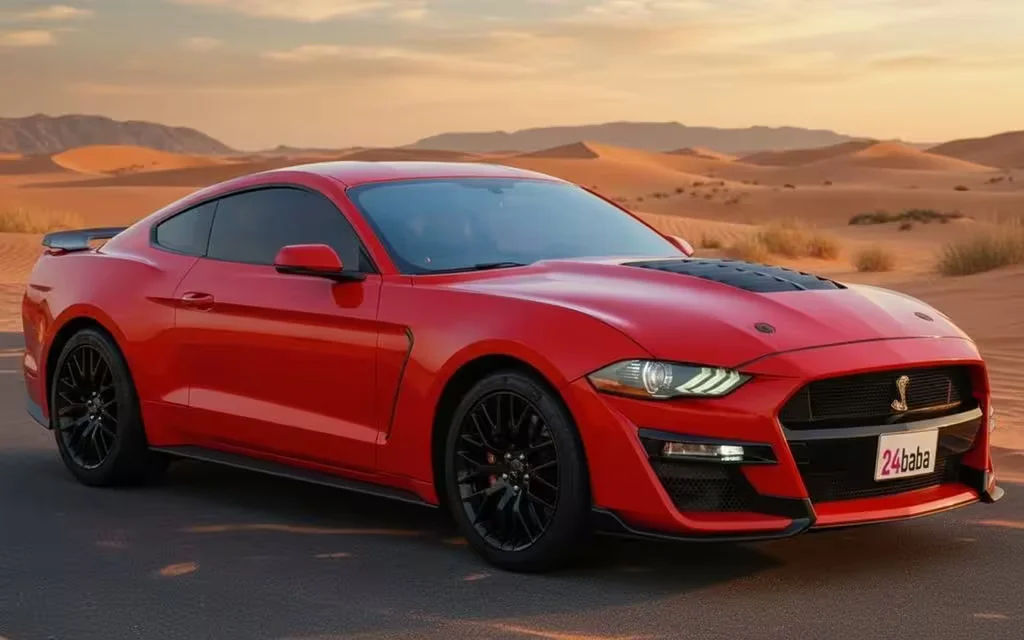 Ford Mustang 2020 Red side profile – rental in Dubai