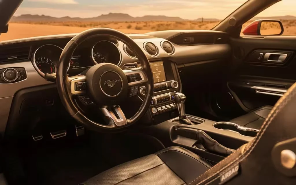 Ford Mustang 2020 interior view showing trim – rental in Dubai