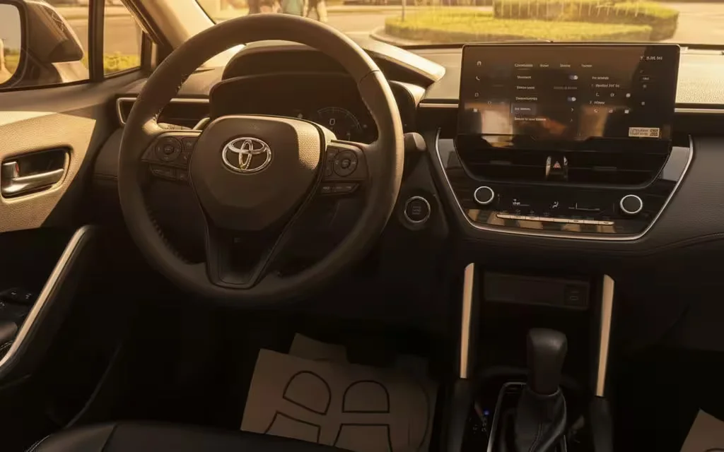Toyota CorollaCross 2024 interior view showing trim – rental in Dubai